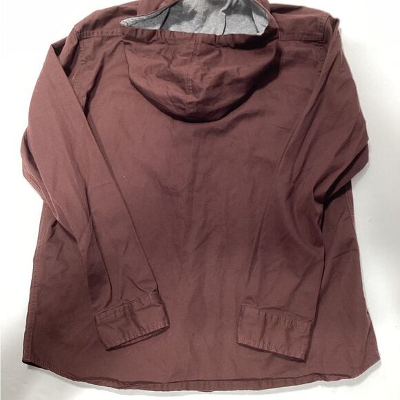Molokai Surf Co. NWOT Maroon Hooded Button Up Jacket Size L 100% Cotton - Picture 7 of 9